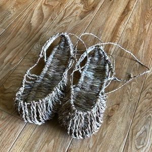 Straw made sandals vintage Korean sandals